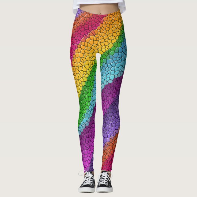 rainbow mosaic leggings (Front)