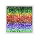 Rainbow Mosaic Pattern Acrylic Tray