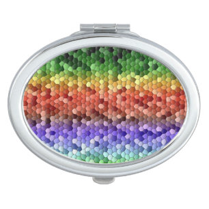 Rainbow Mosaic Pattern Compact Mirror