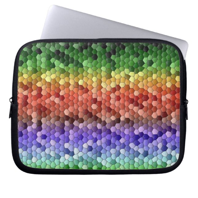 Rainbow Mosaic Pattern Laptop Sleeve (Front)