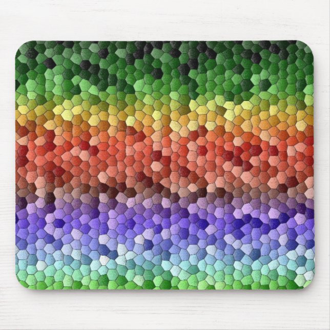 Rainbow Mosaic Pattern Mouse Pad (Front)