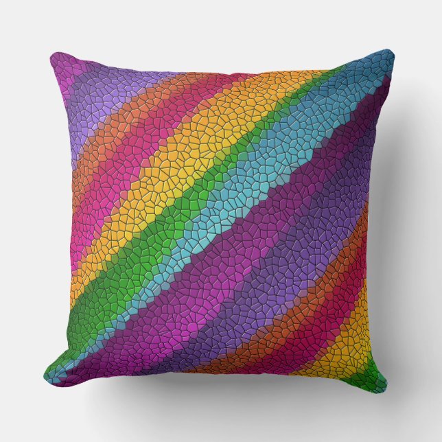 rainbow mosaic pillow (Front)