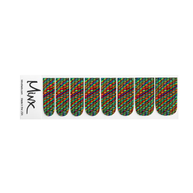 Rainbow Mosaic Prism Minx Nail Art Decals (Left Hand)