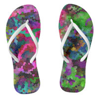 [Rainbow Mosaic] Stained-Glass Effect Flip Flops