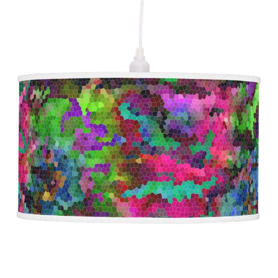 [Rainbow Mosaic] Stained-Glass Effect Pendant Lamp