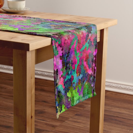 [Rainbow Mosaic] Stained-Glass Effect Short Table Runner