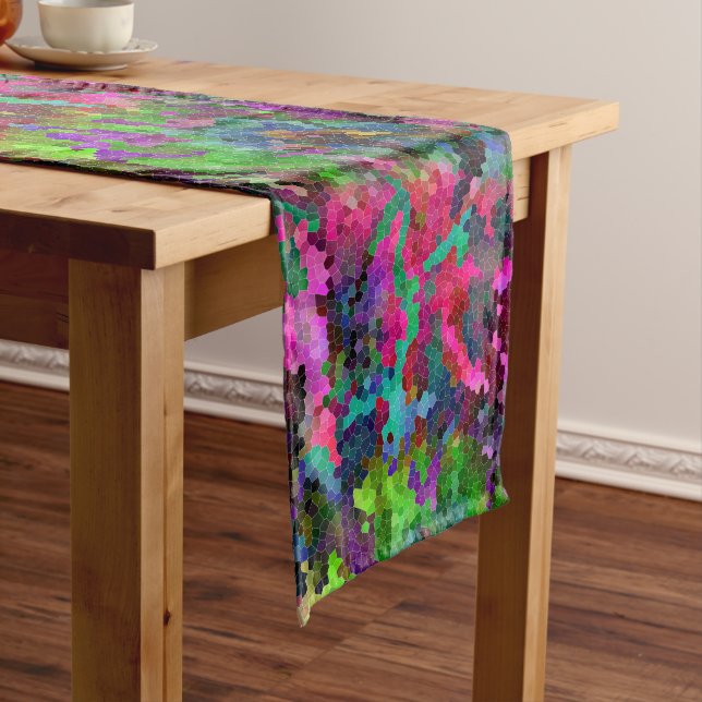 [Rainbow Mosaic] Stained-Glass Effect Short Table Runner (In Situ)