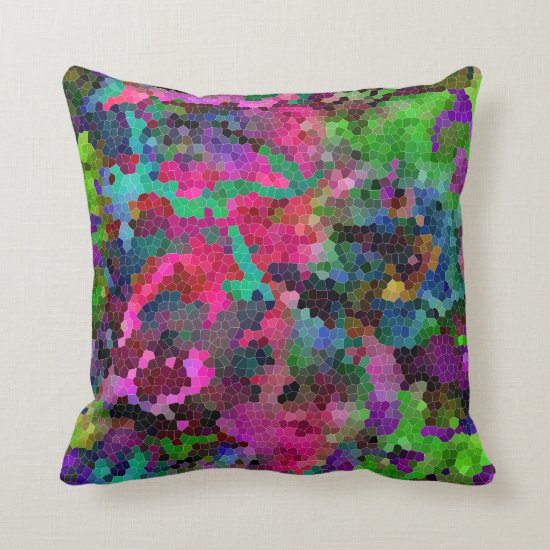 [Rainbow Mosaic] Stained-Glass Effect Throw Pillow