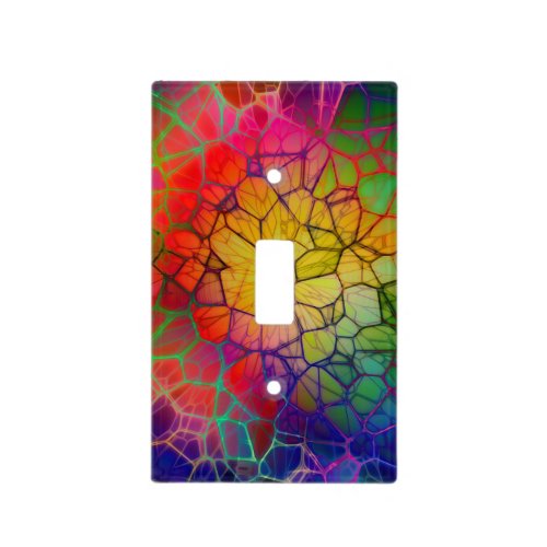 Rainbow Mosaic _Stained Glass Look Light Switch Cover