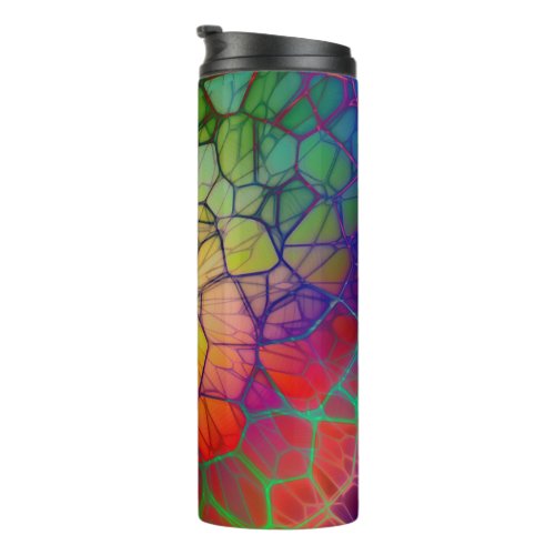 Rainbow Mosaic Stained Glass Look Thermal Tumbler