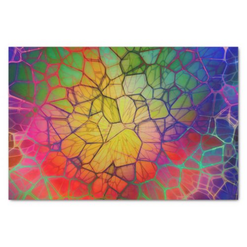 Rainbow Mosaic Stained Glass Look Tissue Paper