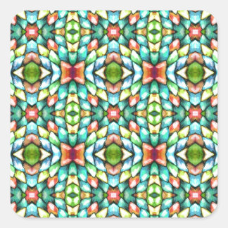 Rainbow Mosaic Tiles Stones Square Sticker