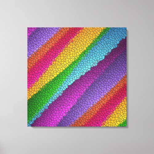 rainbow mosaic wrapped canvas