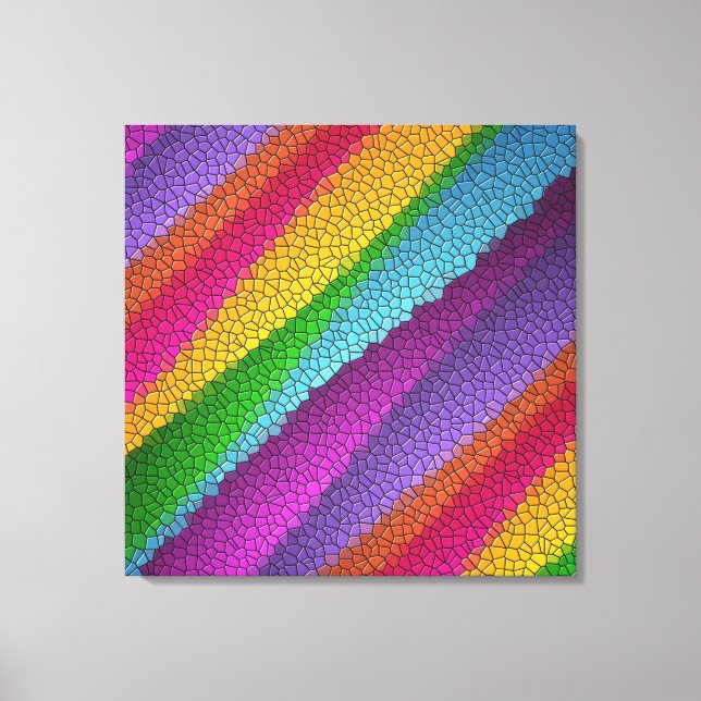 rainbow mosaic wrapped canvas print (Front)