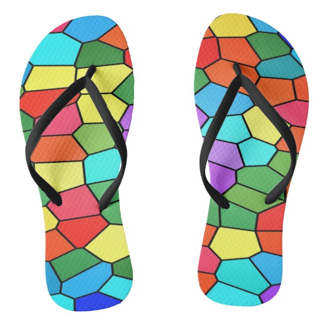 Rainbow Mosaics Flip Flops (Footbed)