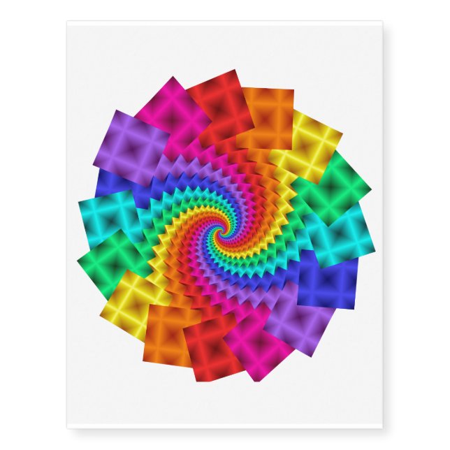 Rainbow Motif Temporary Tattoo (Front)