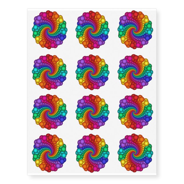 Rainbow Motif Temporary Tattoos (Front)