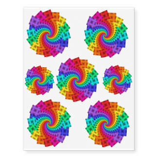 Rainbow Motifs Temporary Tattoos