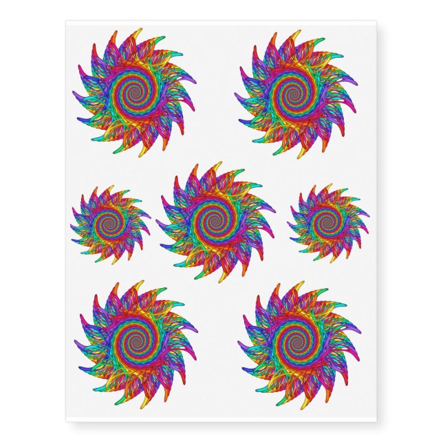 Rainbow Motifs Temporary Tattoos (Front)
