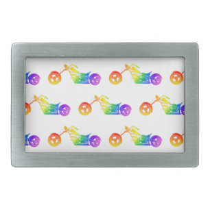 Rainbow Motorcycle Belt Buckle
