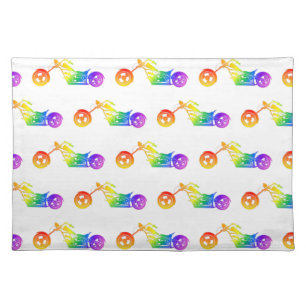 Rainbow Motorcycle Cloth Placemat