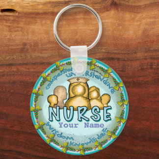 Rainbow motto nurse  keychain