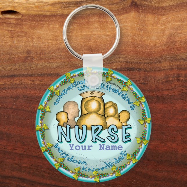 Rainbow motto nurse  keychain (Front)
