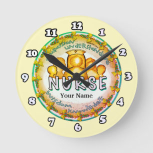 Rainbow motto nurse round clock