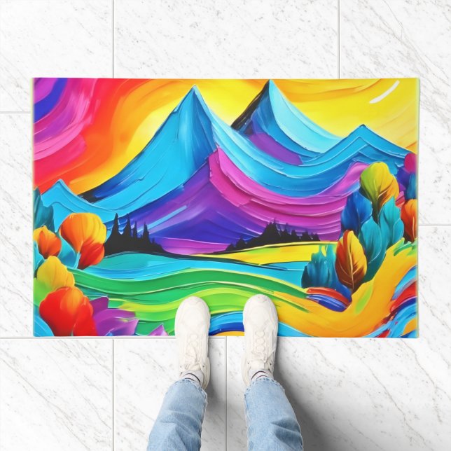 Rainbow Mountain Majesty Art Doormat (Indoor)