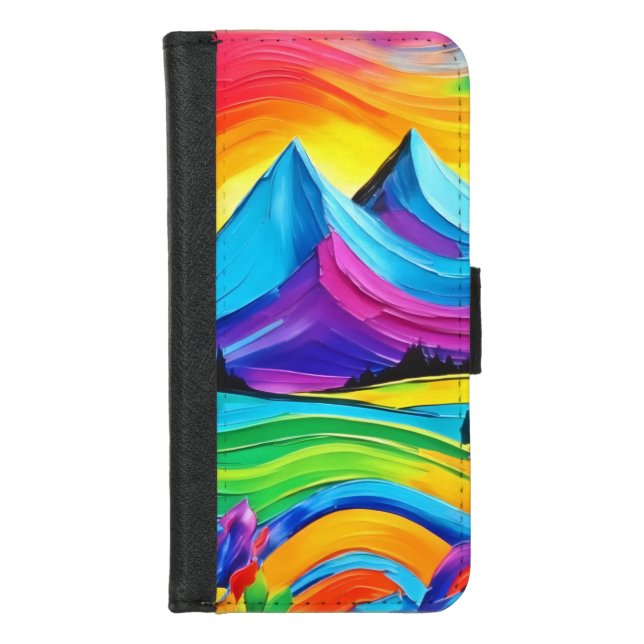 Rainbow Mountain Majesty Art iPhone Wallet Case (Front)