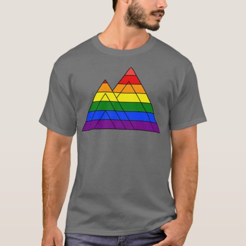 Rainbow Mountain Triangle T_Shirt
