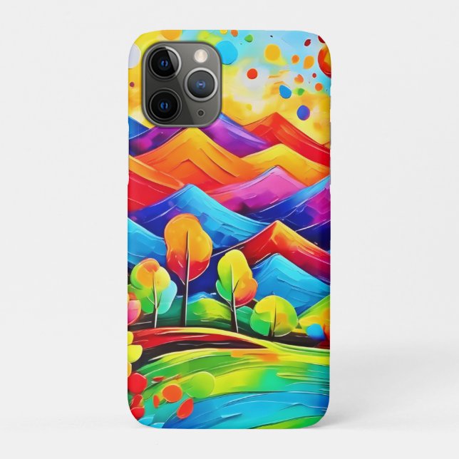 Rainbow Mountains Abstract Landscape Case-Mate iPhone Case (Back)