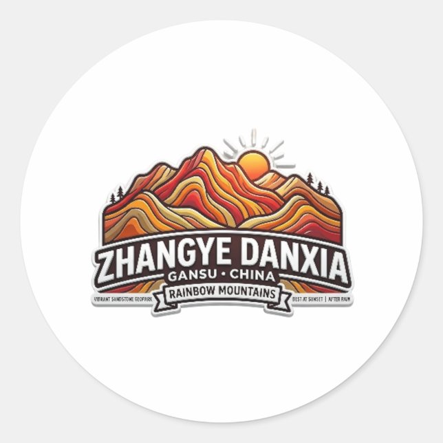 RAINBOW MOUNTAINS ZHANGYE DANXIA CLASSIC ROUND STICKER (Front)