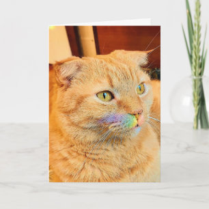Rainbow Moustache Skippy Blank Greeting Card