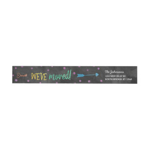 Rainbow Moving Announcement Return Address Labels