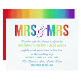 Rainbow Mrs & Mrs | Lesbian Wedding Invitation