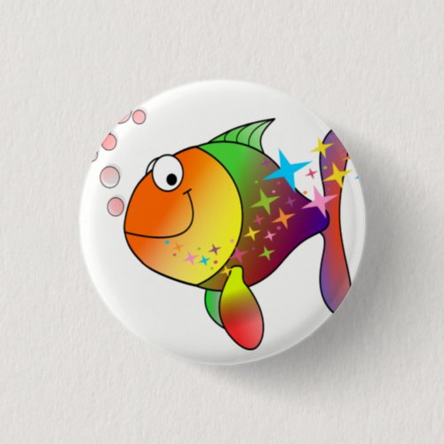 Rainbow multi color pacific ocean tuna button