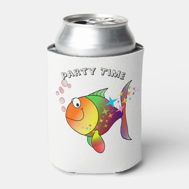 Rainbow multi color pacific ocean tuna can cooler (Can Front)