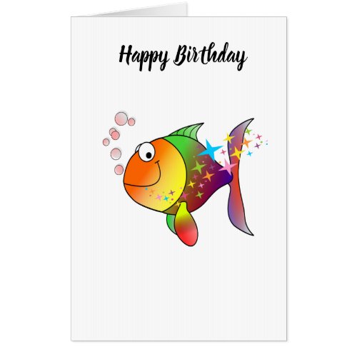 Rainbow multi color pacific ocean tuna fish card