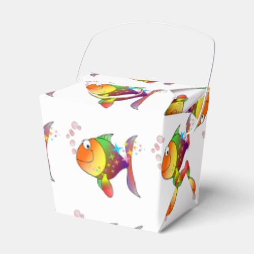 Rainbow multi color pacific ocean tuna fish favor boxes