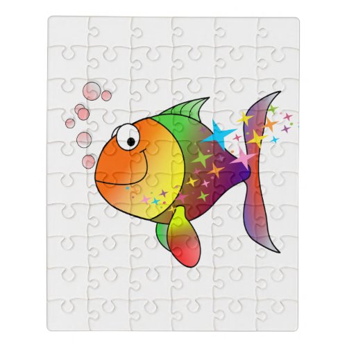 Rainbow multi color pacific ocean tuna jigsaw puzzle