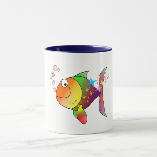 Rainbow multi color pacific ocean tuna mug