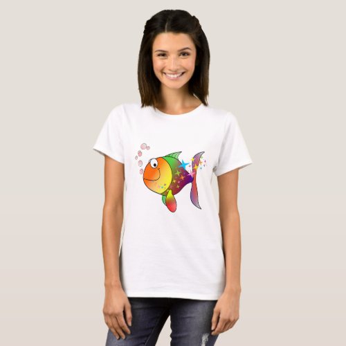 Rainbow multi color pacific ocean tuna T_Shirt