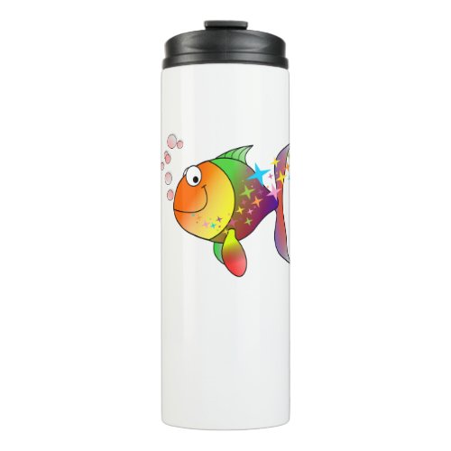 Rainbow multi color pacific ocean tuna thermal tumbler