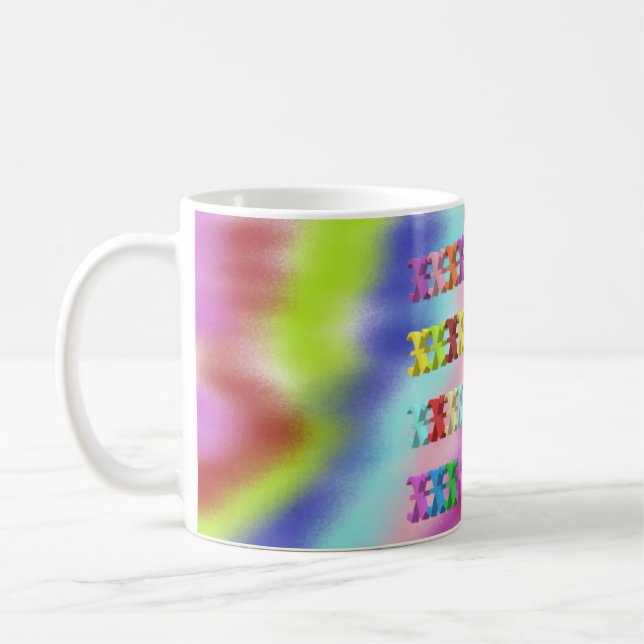 Rainbow multi colored bright mug (Left)