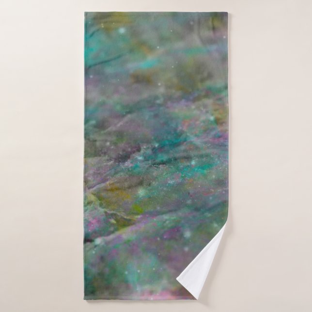 Rainbow Multi Colored Crystal Rock Marble Bath Towel Set (Bath Towel)