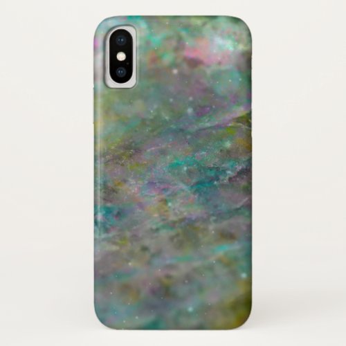 Rainbow Multi Colored Crystal Rock Marble iPhone X Case