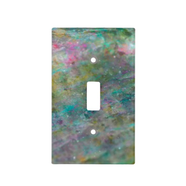 Rainbow Multi Colored Crystal Rock Marble Light Switch Cover (Front)