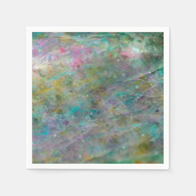 Rainbow Multi Colored Crystal Rock Marble Napkins (Front)