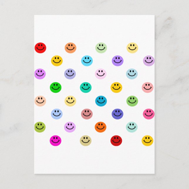 Rainbow Multicolor Face Pattern Postcard (Front)